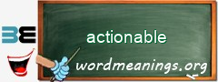 WordMeaning blackboard for actionable